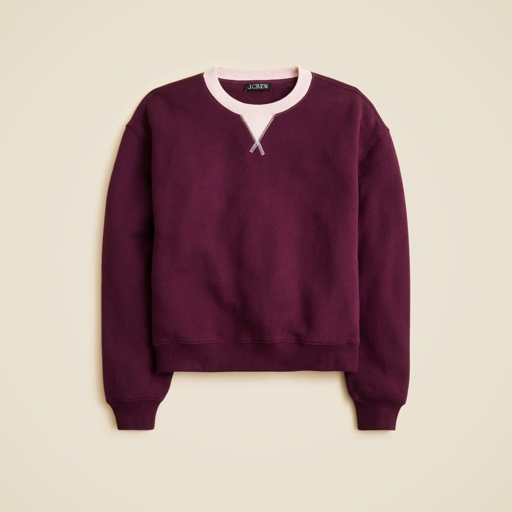 J Crew Womens Pullover Sweatshirt Burgundy Size Small New With Tags